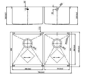 Teka Undermount Double Bowl Stainless Steel Sink - Image 2