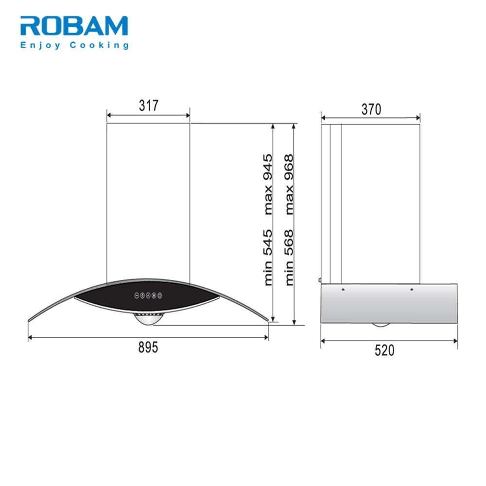 Robam 90cm Fly Series Chimney Cooker Hood - Image 4