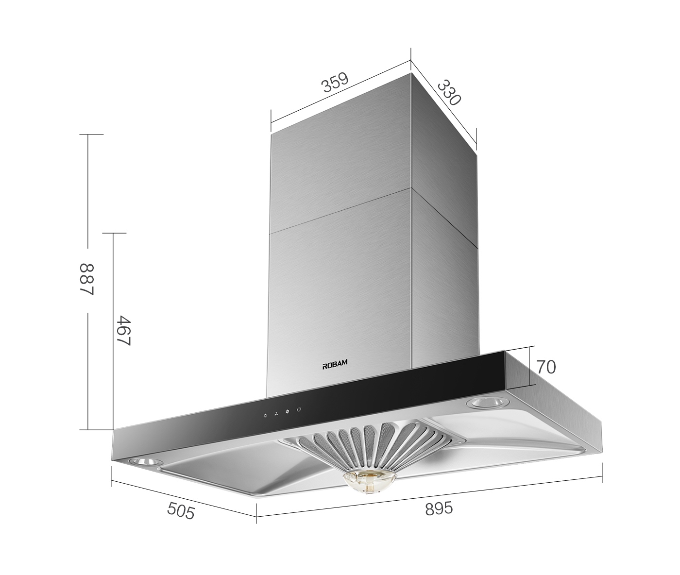 Robam 1800m3/h 4.4kw Hood Hob - Image 5