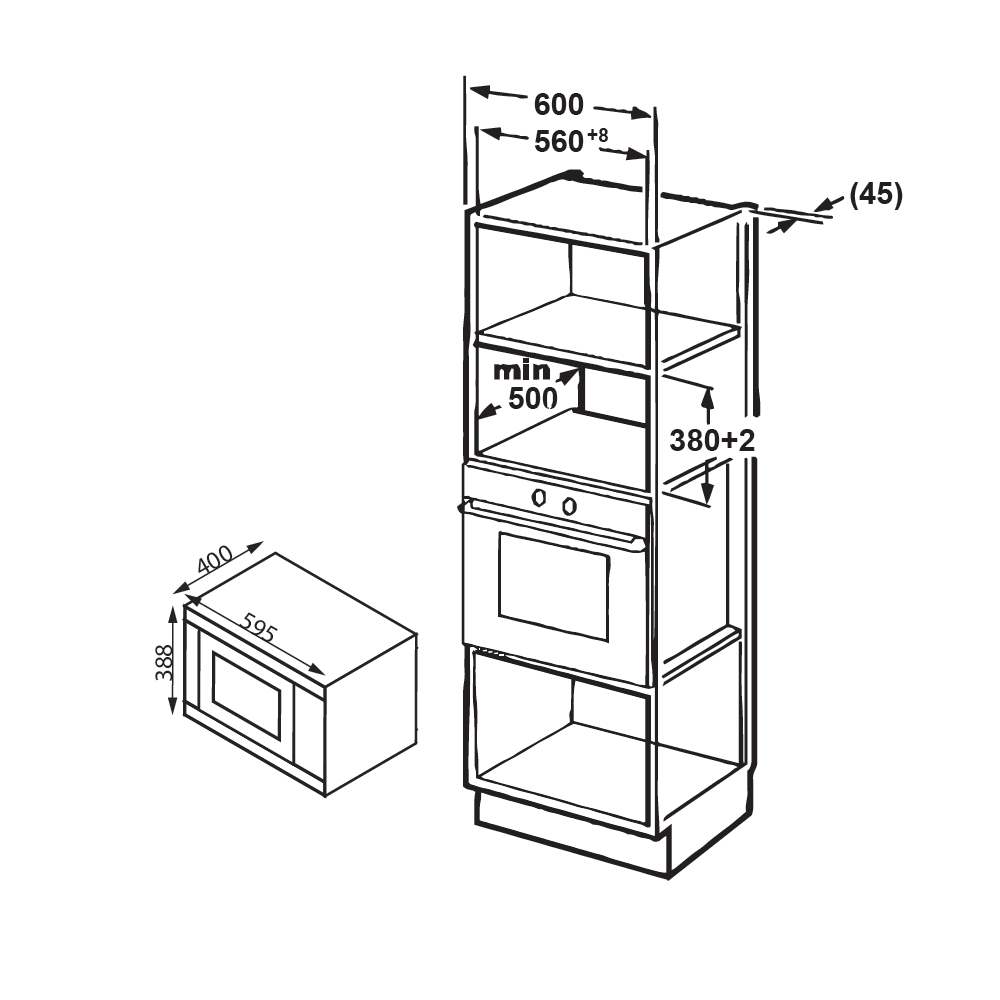 Forseti 25L Built-in Microwave + Grill Oven - Image 2