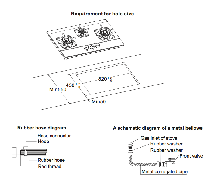 Robam Stainless Steel 3 Burner Built- in Gas Hob - Image 5