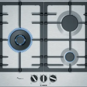 Bosch 60cm Series 6 Stainless Steel 3 Burners Gas Hob