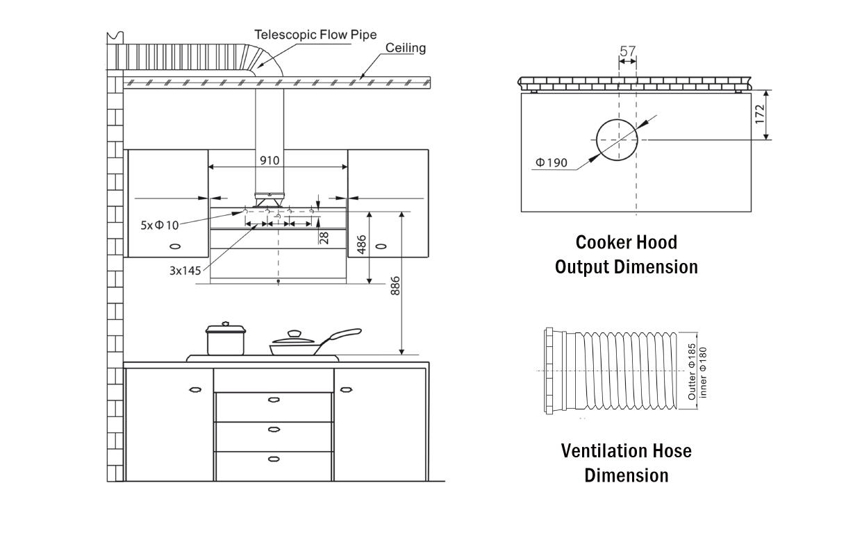 Vatti High Suction Power Cooker Hood with Auto clean - Image 3