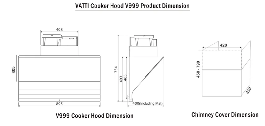 Vatti 2500m3/h suction power hood - Image 3