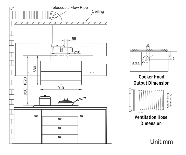 Vatti 2500m3/h suction power hood - Image 2