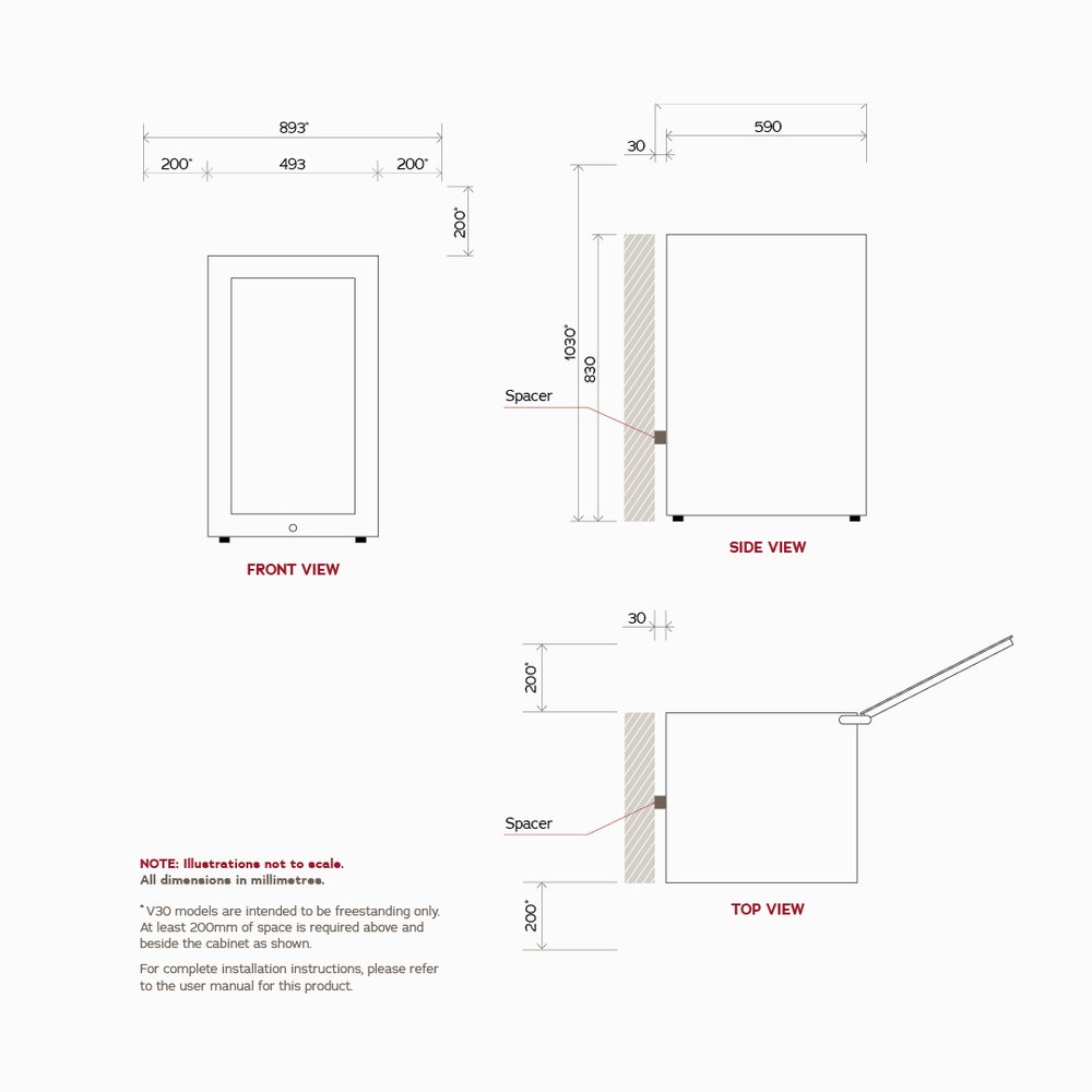 Vintec 35 Bottles Single Zone Freestanding Wine Chiller - Image 3