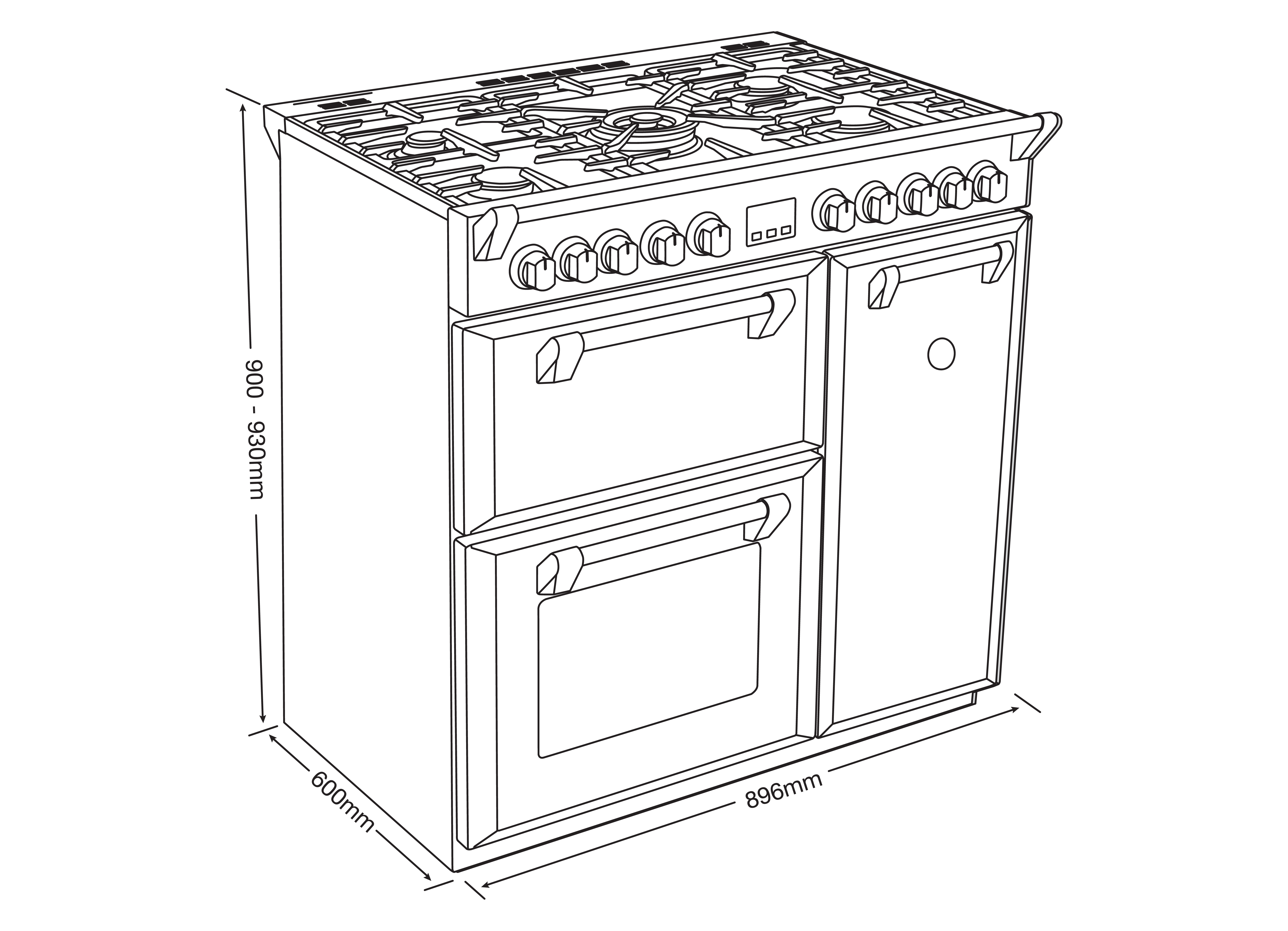 Lebensstil Kolektion Dual Fuel Freestanding Range Cooker - Image 2