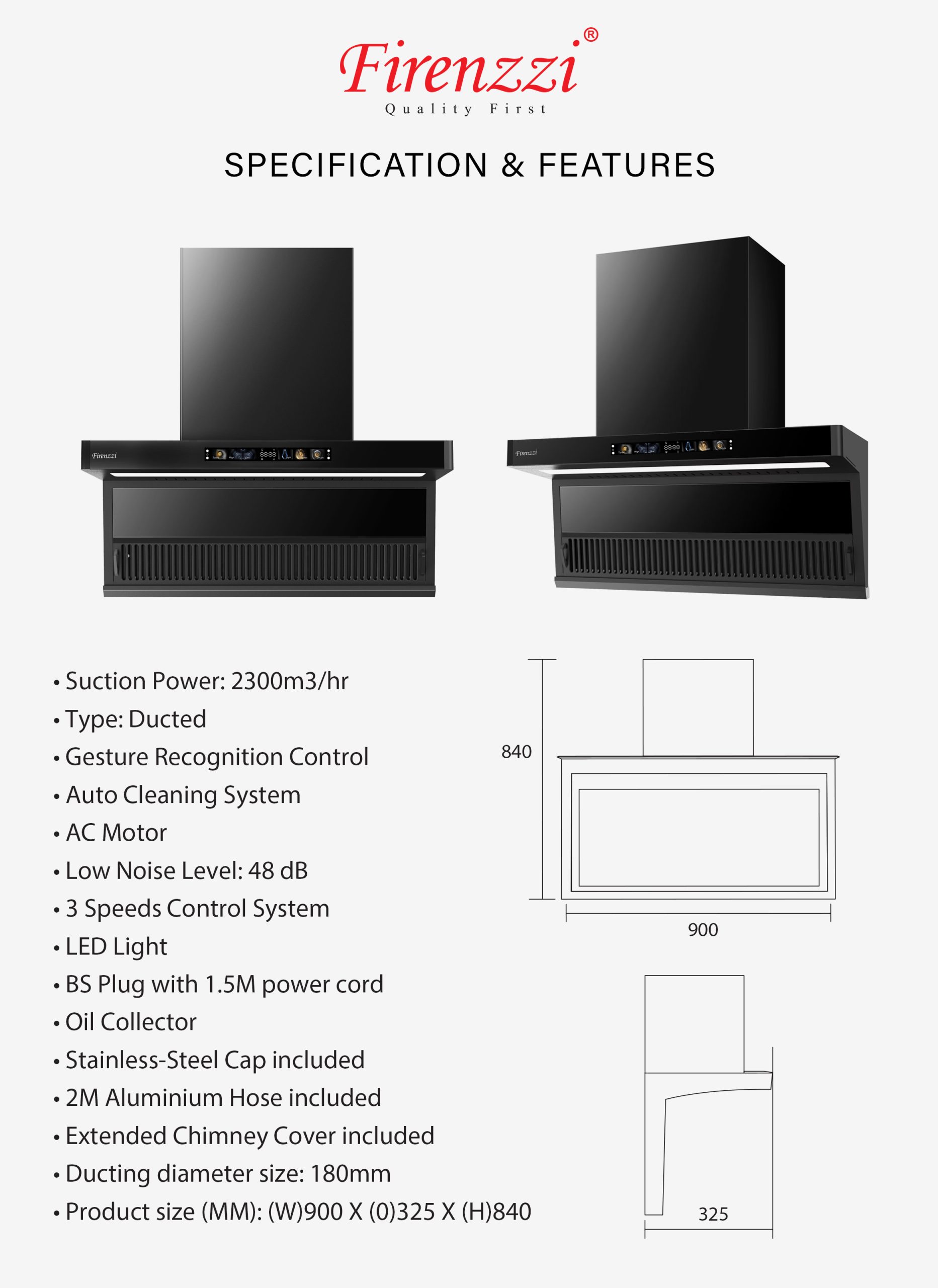 Firenzzi Intelligent Series Cooker Hood - Image 2