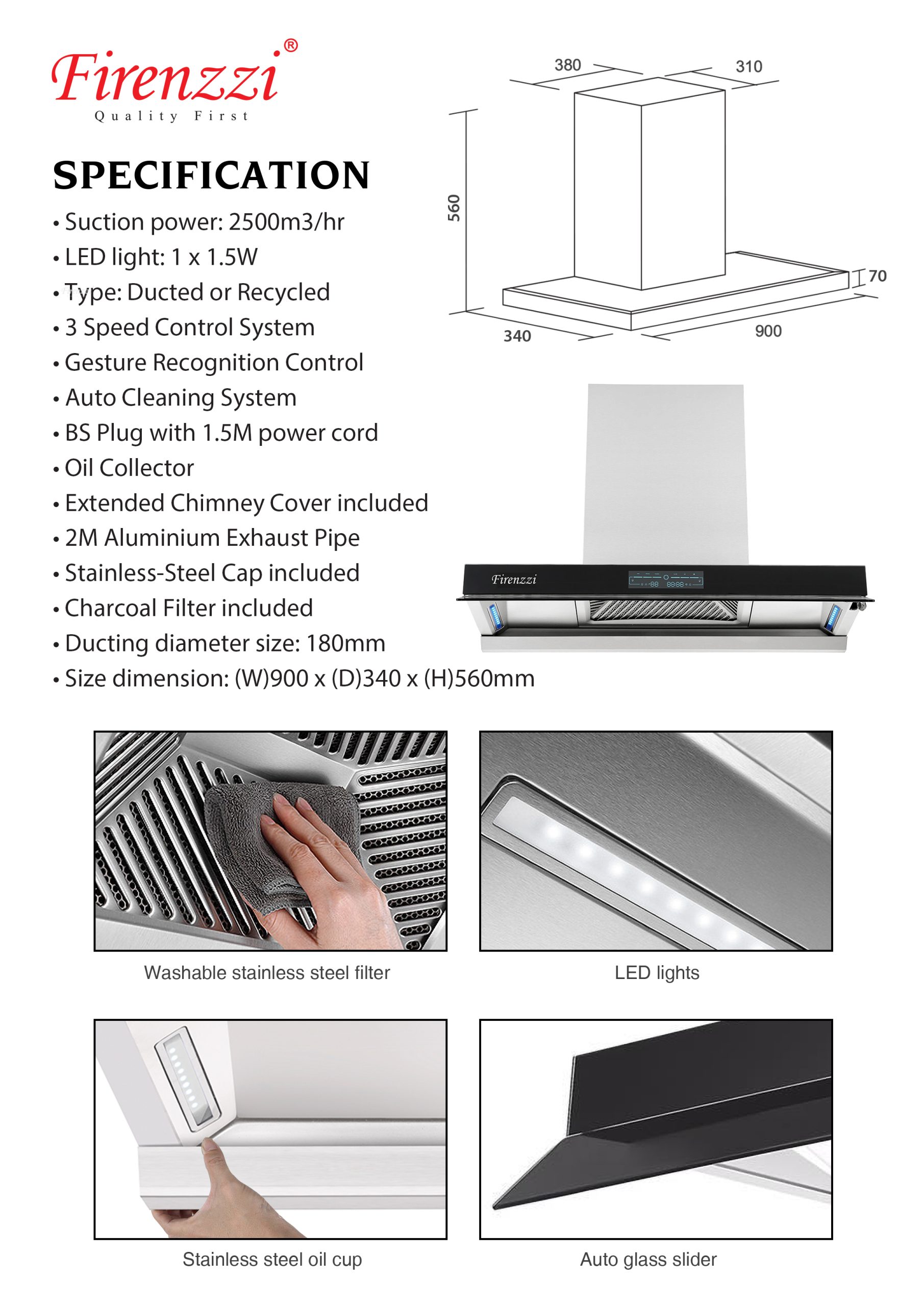 Firenzzi Designer Cooker Hood - Image 2