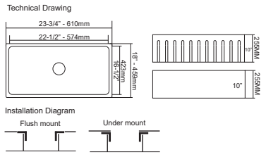 Cavarro 27''x18'' Farmhouse Ceramic Sink - Image 3