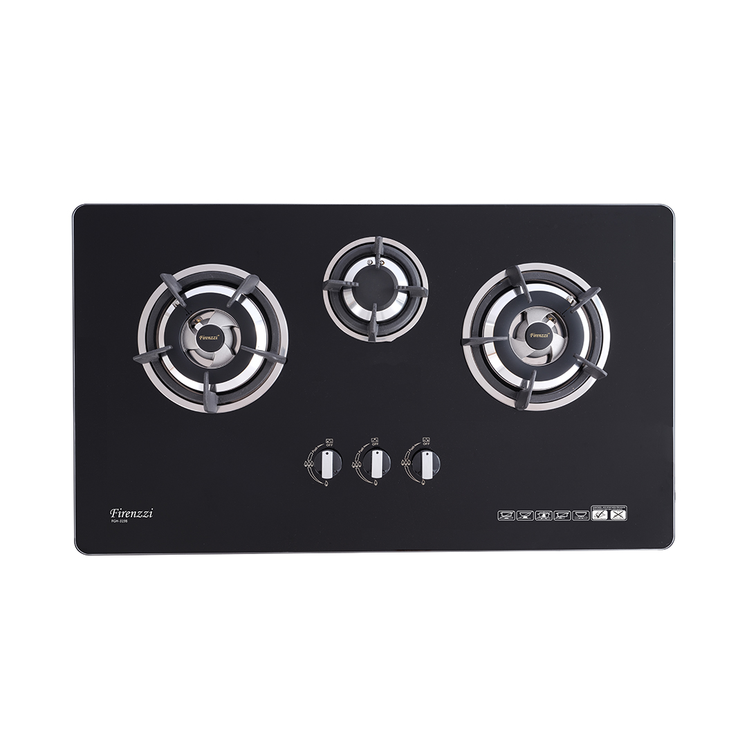 Firenzzi 3 Burners Flexi Size Glass Hob