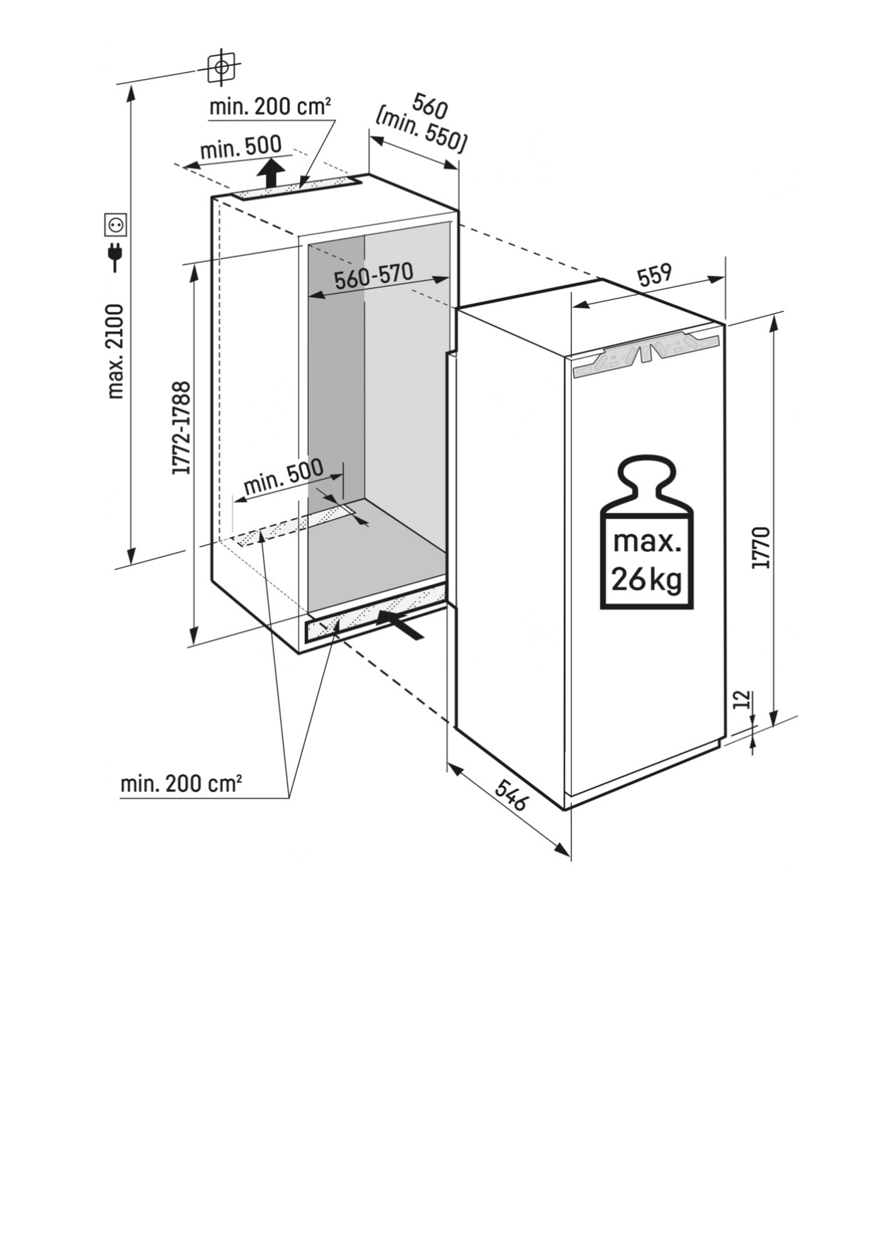 Liebherr Peak Integrated Fridge With Biofresh W.600 - Image 3