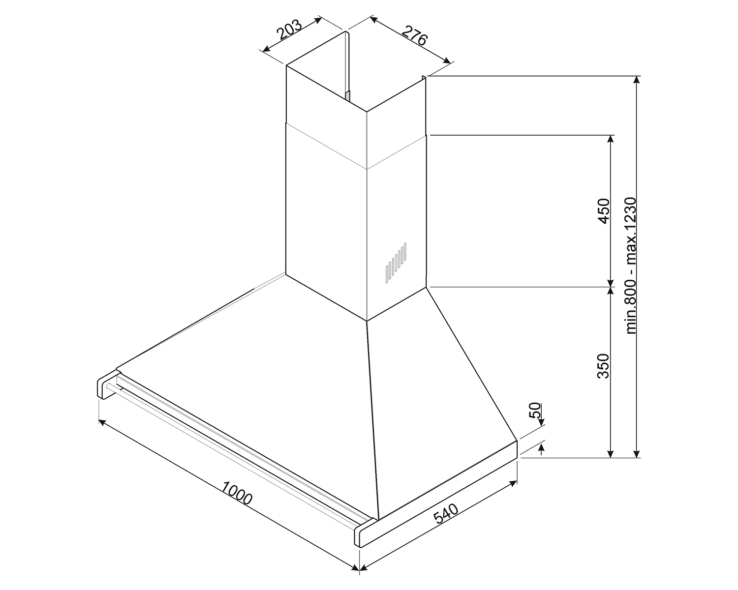 Smeg 100cm Chimney Cooker Hood - Image 2