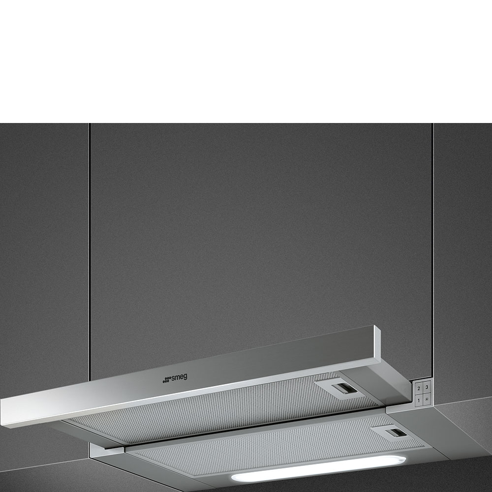 Smeg 60cm Telescopic Hood With Stainless Steel Front Panel
