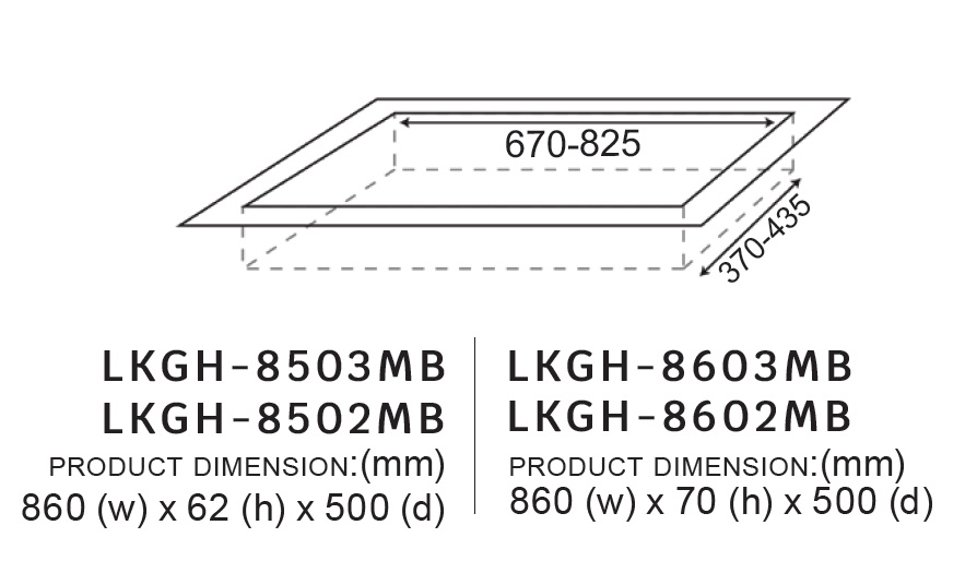 Lebensstil Kolektion 85 Series Safety-net Glass Hob 2 Burner - Image 2