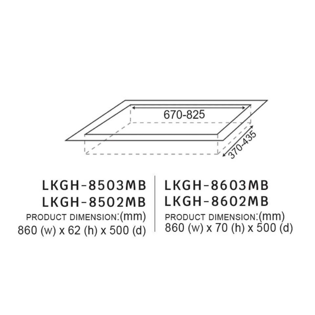 Lebensstil Kollektion 86 Series Volcano Wok 3 Burner Built-in Gas Hob - Image 2