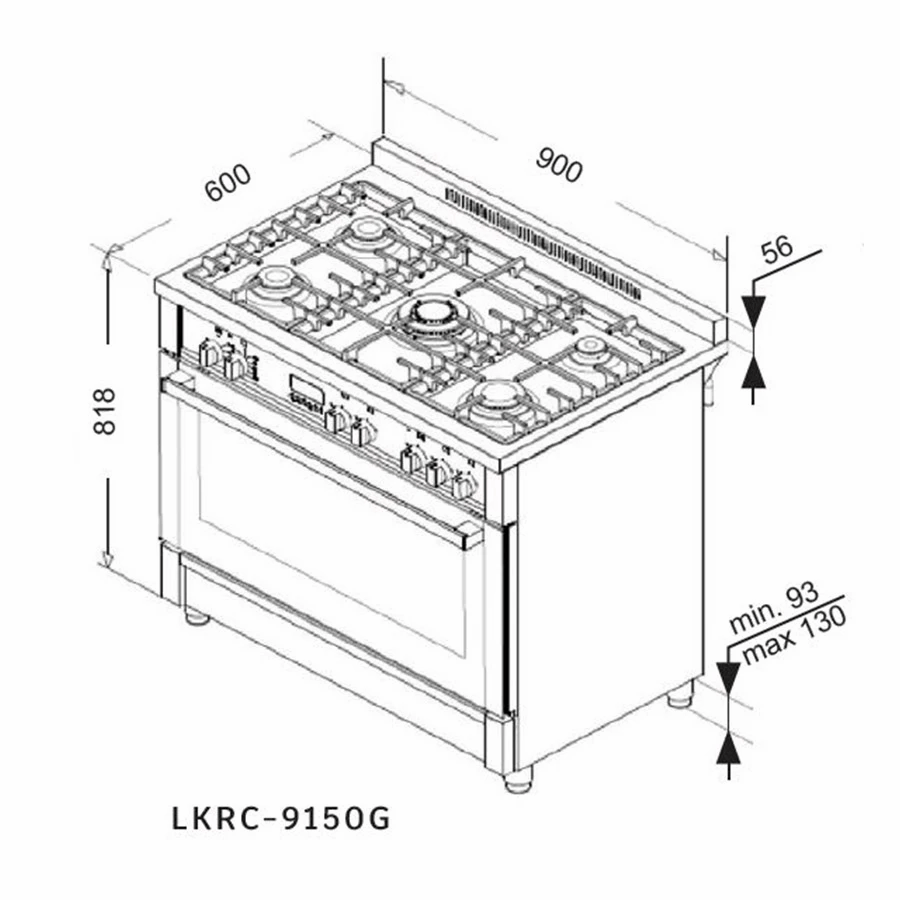 Lebensstil Kolektion 5 Gas Burner Range Cooker 90cm - Image 2