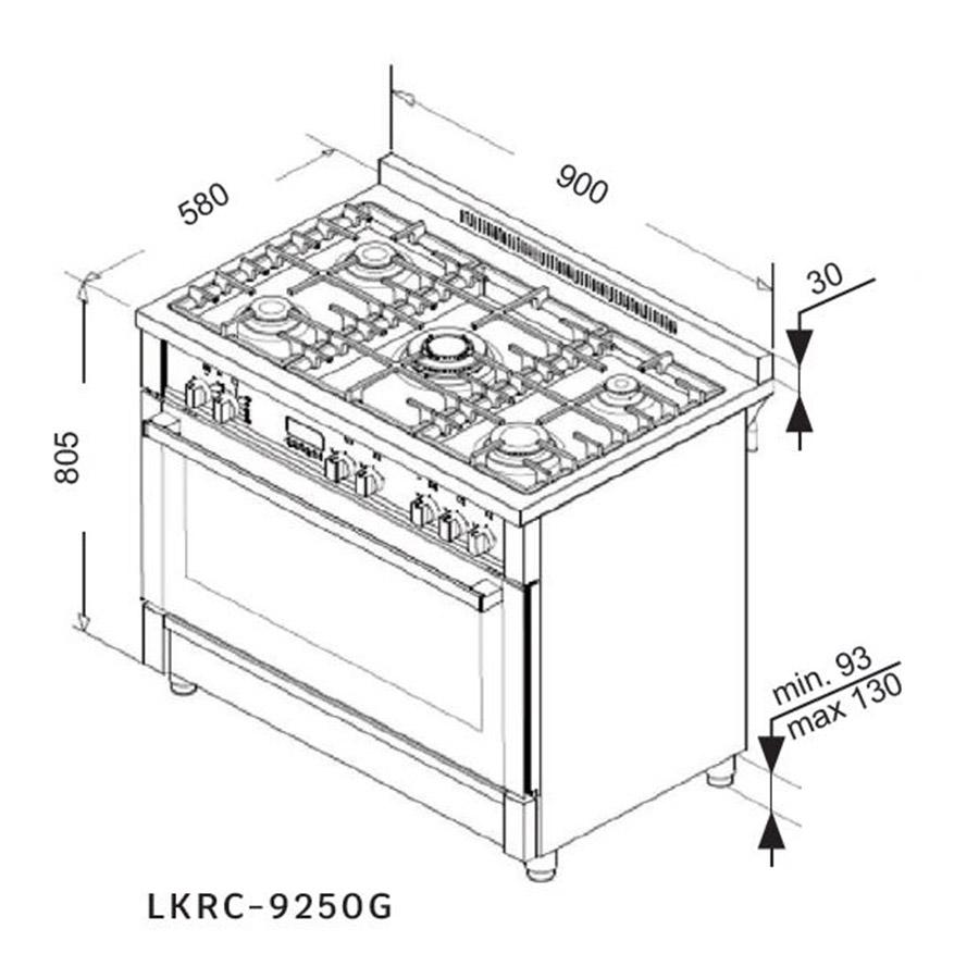 Lebensstil Kolektion 72L 5 Burner Freestanding Range Cooker - Image 2