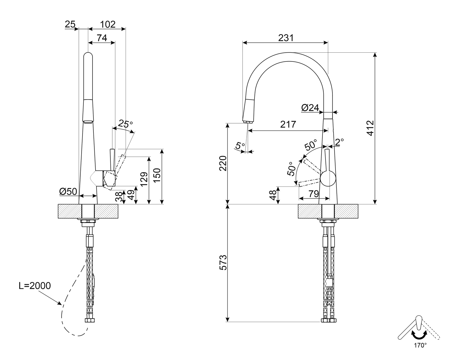 Smeg Kitchen Universale Tap - Image 2