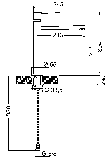 Smeg Stainless Steel Kitchen Sink Mixer Tap - Image 2