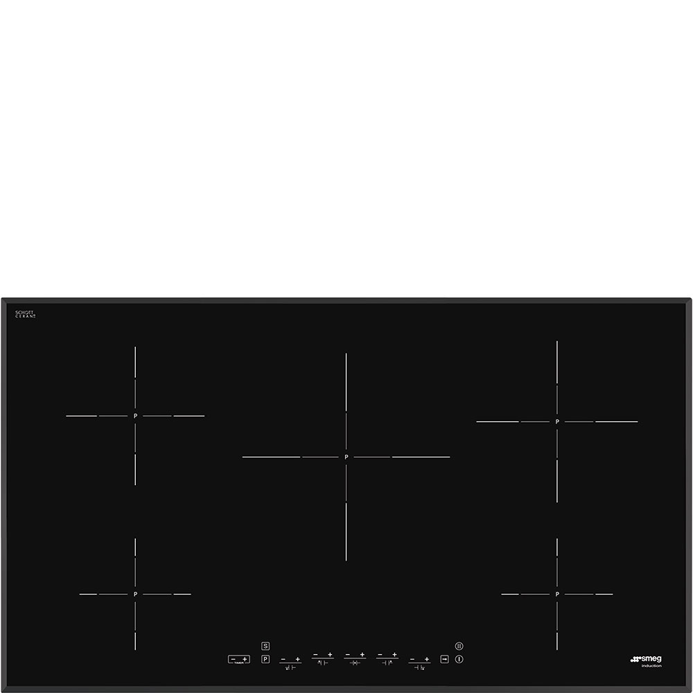 Smeg 90cm Induction Hob 5 Cooking Zones Black