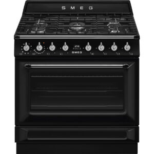 Smeg 90cm Black Victoria Gas Electric Freestanding Cooker