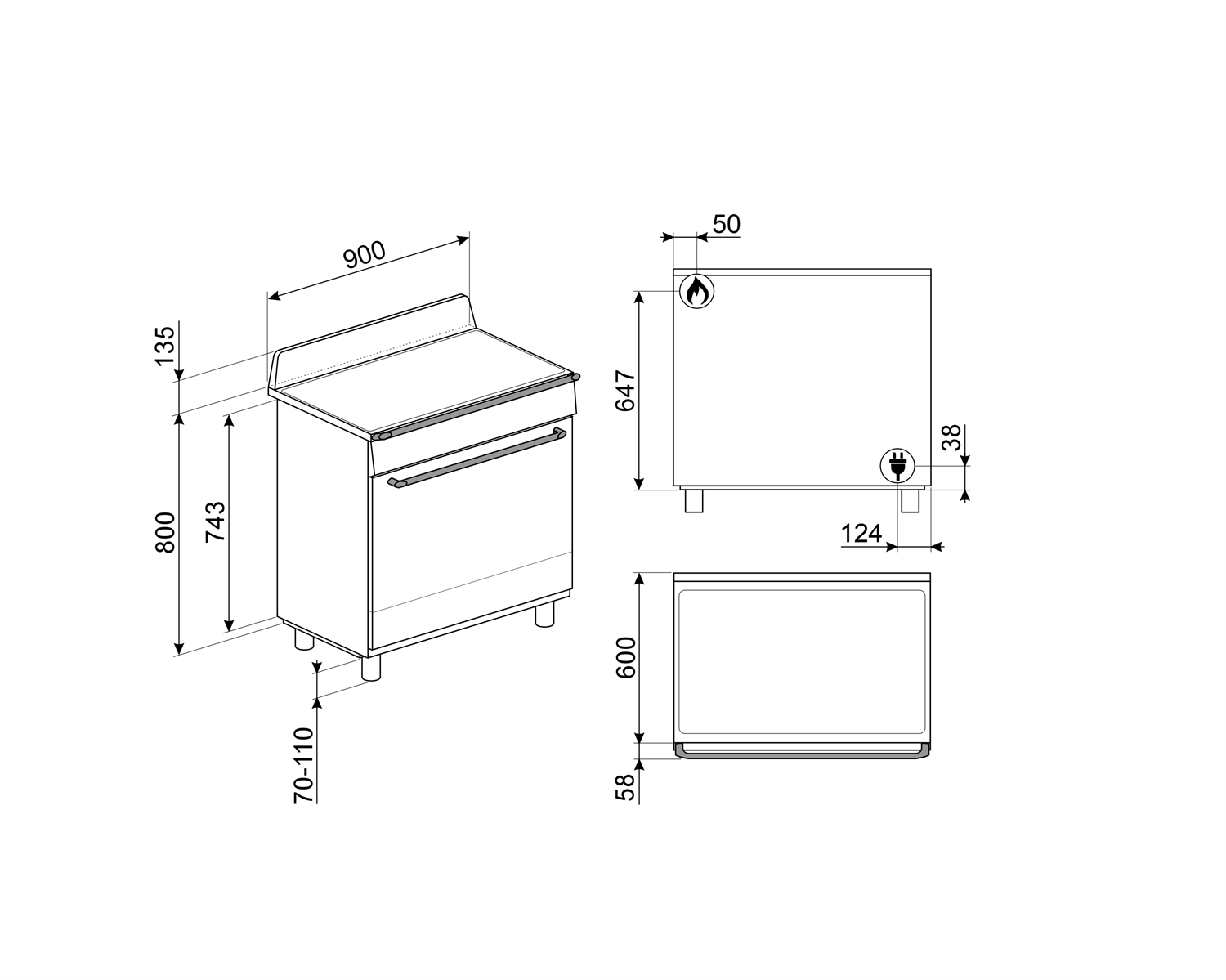 Smeg Cooker with Gas Hob - Image 6